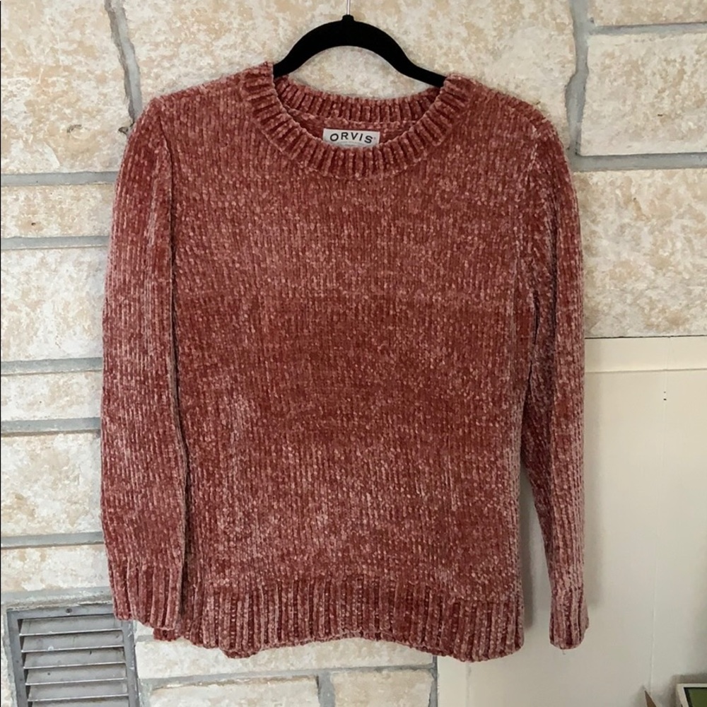 Chunky Knit/Comfy Sweater, rose colored, size S
